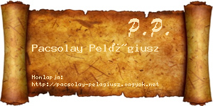 Pacsolay Pelágiusz névjegykártya